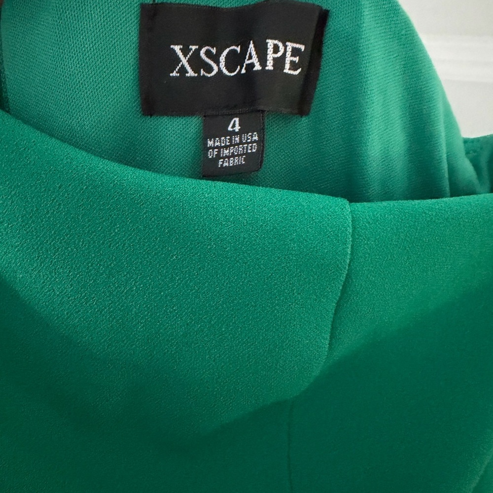 Xscape Emerald One-Shoulder Ruffle Gown - Picture 4 of 4